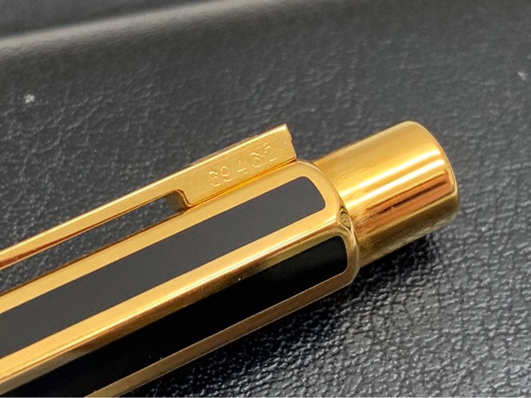 筆記OK良品 カランダッシュ ボールペン ストライプ 金黒 ノック式 青 GP