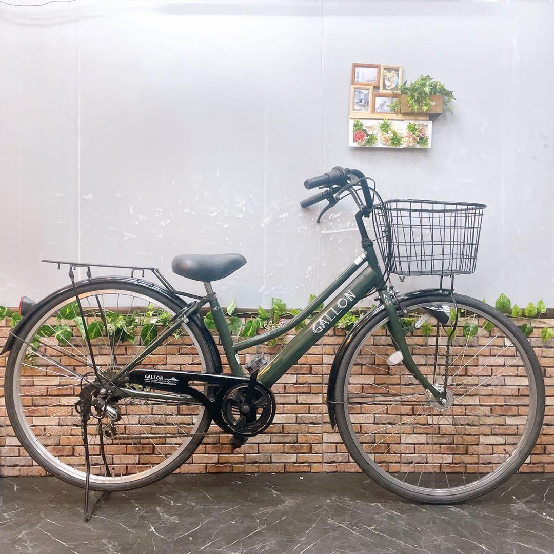 【34】一般車 ママチャリ GALLON カーキー 27インチ