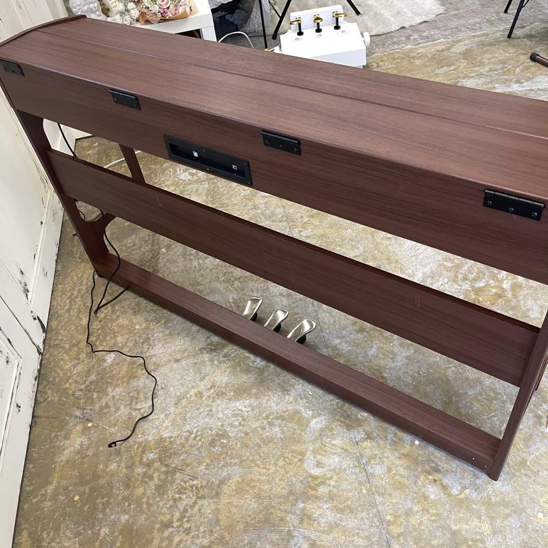 電子ピアノ88鍵盤　給電式　蓋スライド　マホガニー