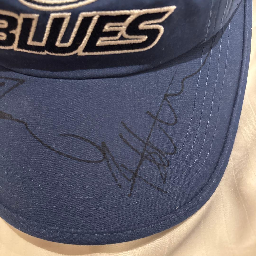 BLUES サイン入りキャップ 青