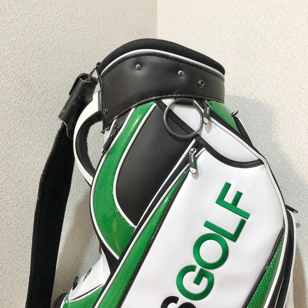 BEAMS GOLF キャディバッグ ホワイト/グリーン カート 5分割