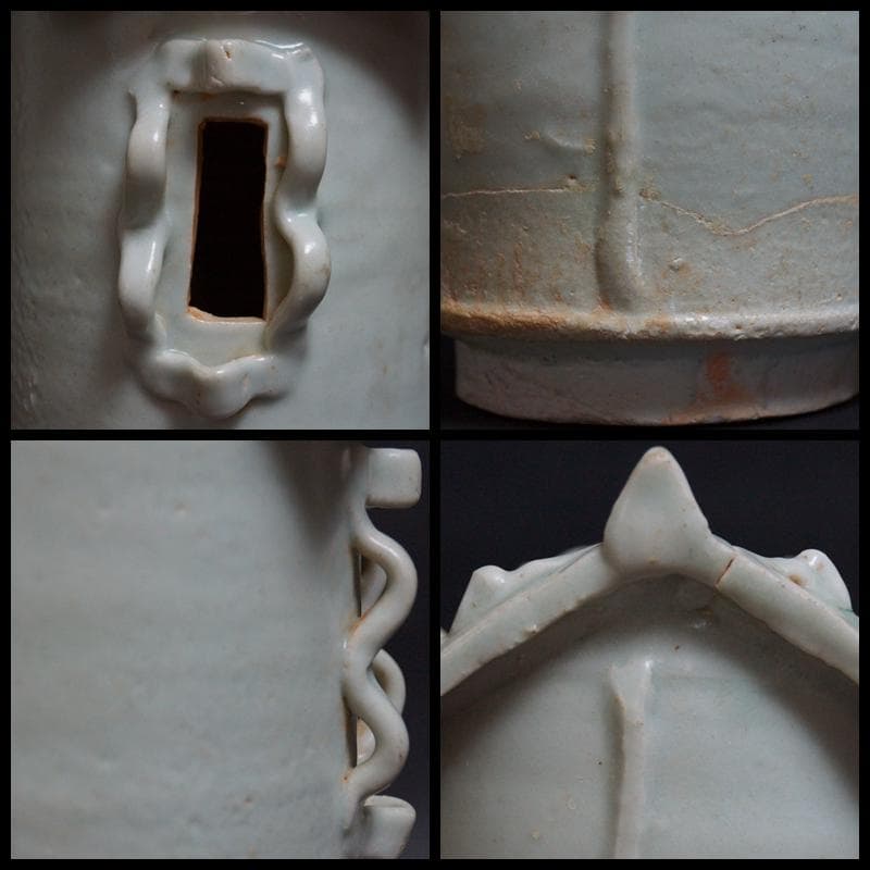 宋時代  青白磁穀倉 置物 影青香炉 越州窯青磁 唐物茶道具 共箱付 古渡