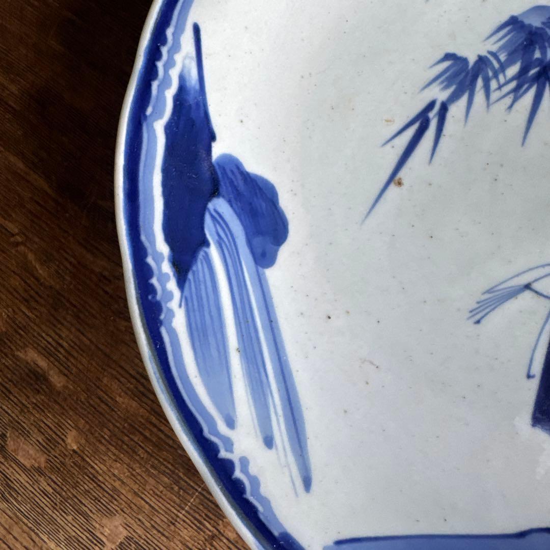 江戸後期　古伊万里　志田窯　染付賢人唐子文皿　29㎝　K349