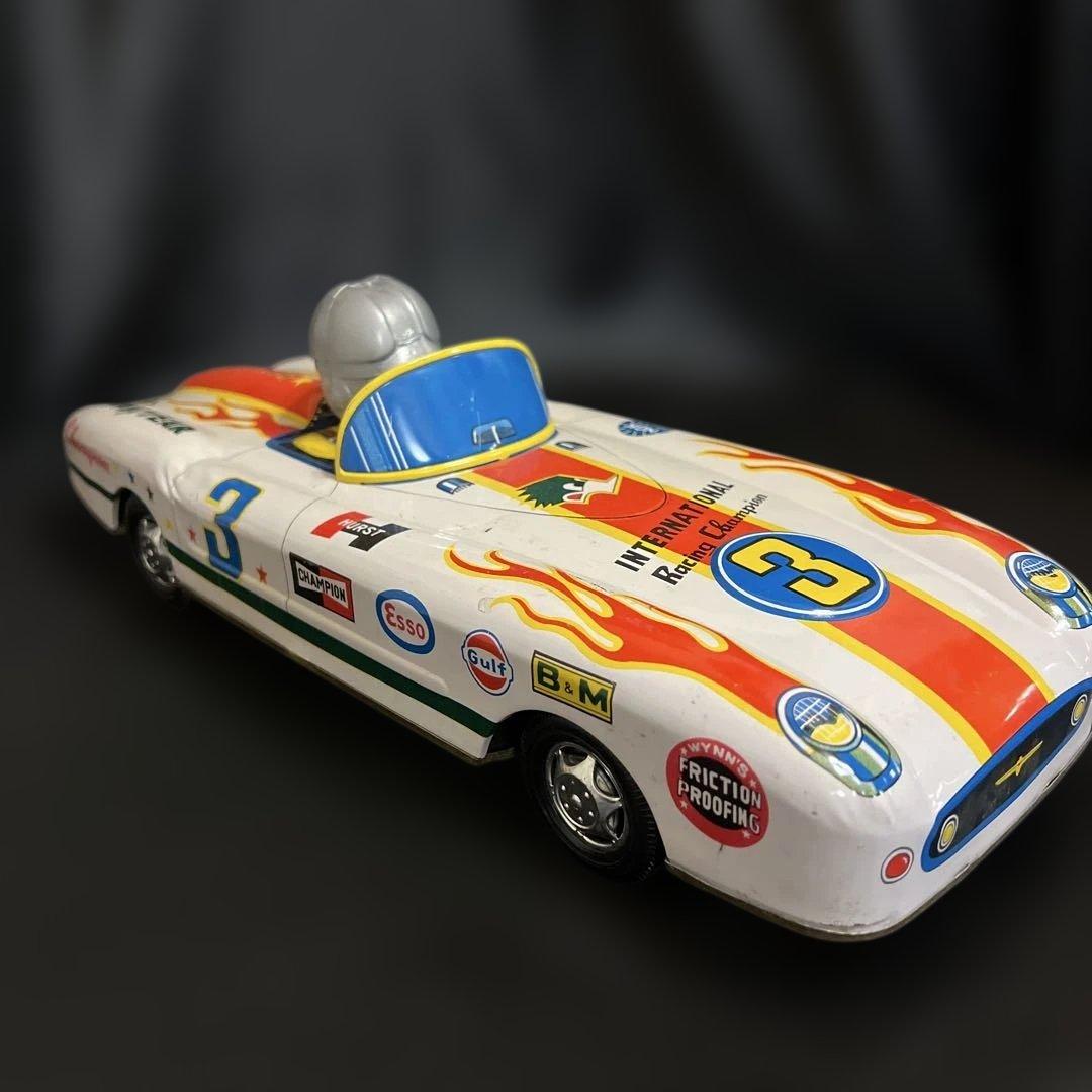 ブリキ製レーシングカー　共栄玩具　ブリキ　昭和レトロ　オブジェ