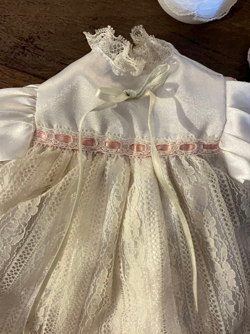 ◆フランスアンティーク｜限定1セットビスクドールフリルレスドレス靴ペチコート靴下