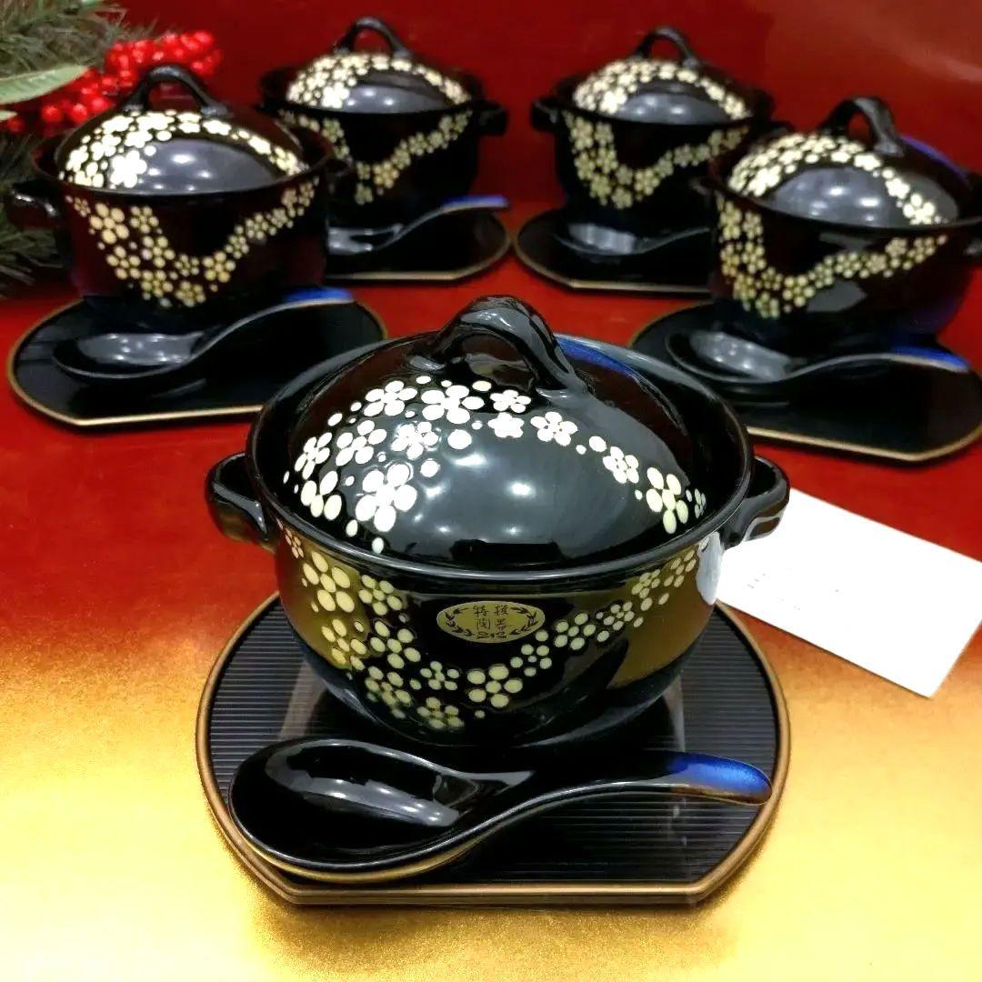 ぷくりん様リクエスト 3点まとめ商品／輪島菊割皿美濃焼蓋付蒸しグラタン碗福梅茶托