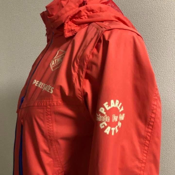 パーリーゲイツ ダブルジップ 2way ナイロン ジャケット レッド サイズ1