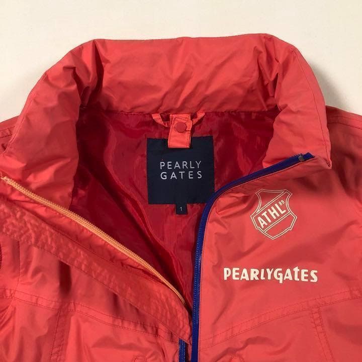 パーリーゲイツ ダブルジップ 2way ナイロン ジャケット レッド サイズ1