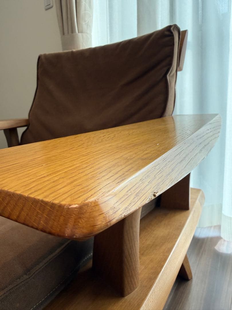 円空 高級 ラウンジチェア アームチェア 座面付き 希少 ローチェア1Pソファ