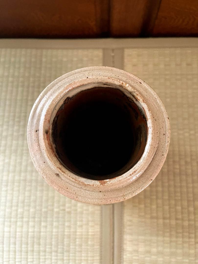 浜田庄司(濱田庄司) 鐵絵花瓶 28.5cm 共箱 鑑定済　益子 人間国宝 鉄絵