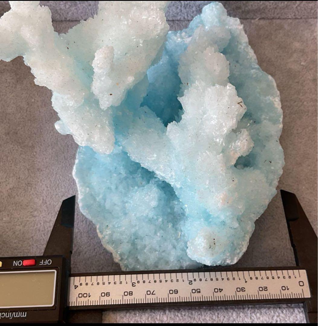 T991-2アクアマリン水晶結晶　原石ジオードクラスター　天然石