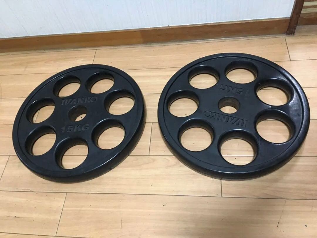 ② IVANKO イヴァンコ ラバー プレート15kg x 1枚 穴径50mm