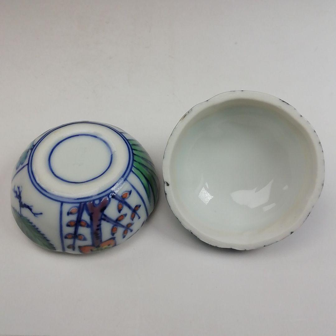 Ｔ８３９　香合　『干支　色絵　戌』『平安　高野昭阿弥 造』　共箱　茶道具