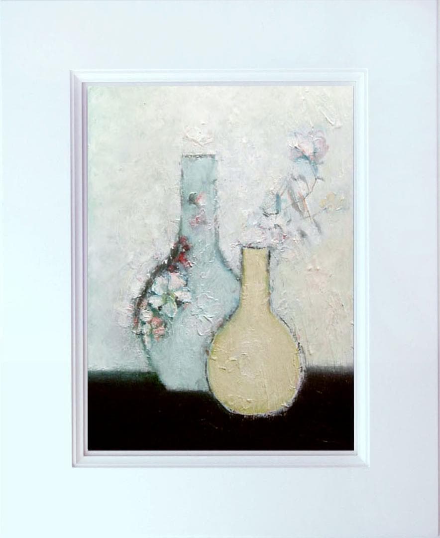 油絵 菅家令子 絵 絵画 インテリア 額付(黒) uF6-111102 花と花瓶