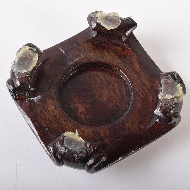 中国　大清乾隆年製款　青花 花唐草文碗　唐木台付　V　R8362