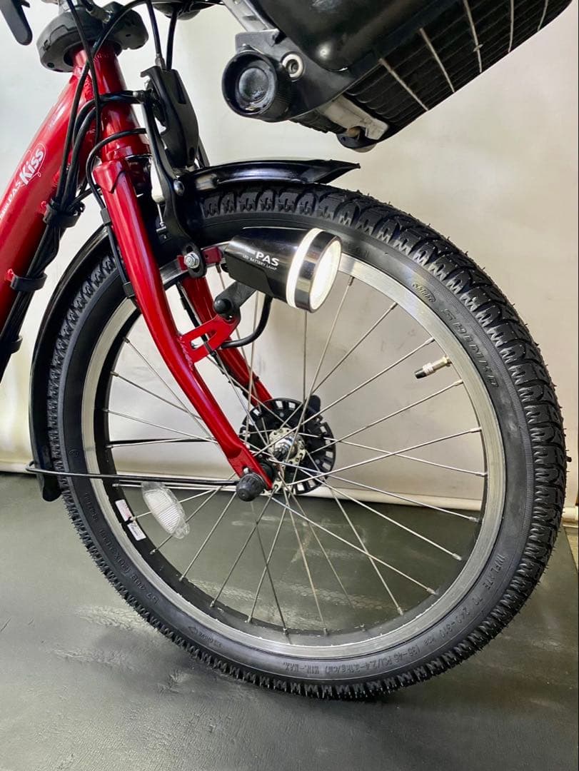 1年保証 ヤマハ　パスキッス　20インチ　子供乗せ　赤色　電動アシスト自転車