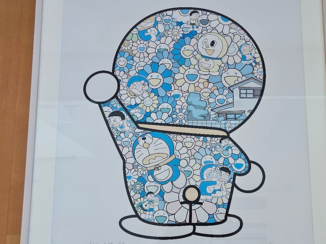 村上隆 ドラえもん 版画 シルクスクリーン サイン付 フレーム付