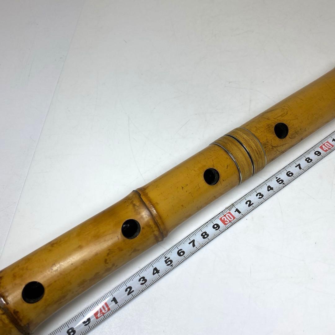 竹風在銘　銀三線　尺八　約60.5cm 東N7-1025①