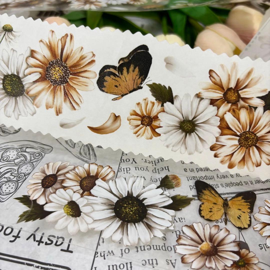 ⭐️SALE⭐️ 繁花文创《暮时菊》海外マスキングテープ　マステ 【2655】