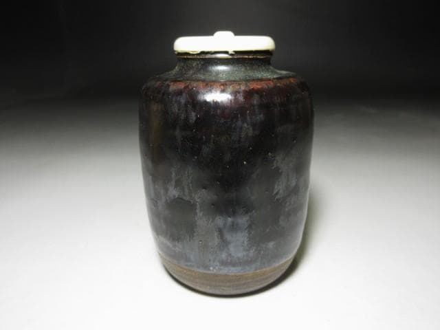 瀬戸 茶入 替仕覆／表千家十一代 碌々斎・表千家十三代 即中斎 書付／二重箱