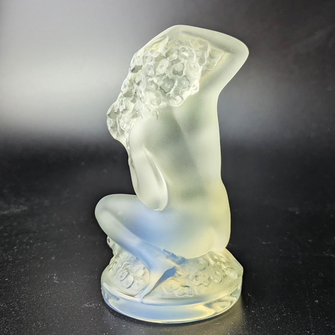 【箱付き極美品】ラリック フロレアル オパルセント ガラス 幻想的な青 裸婦