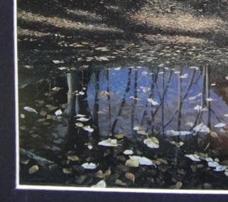 田中芳照、【落陽の池】、希少な額装用画集より、新品額装付、状態良好