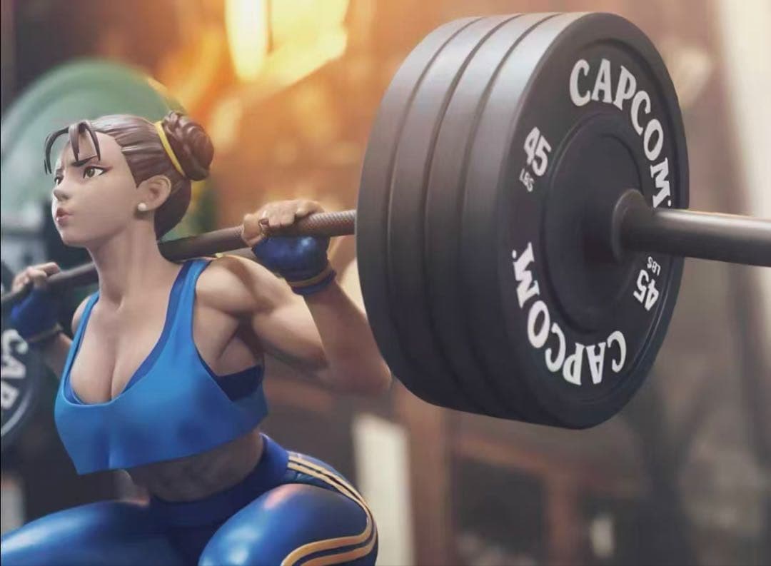 ストリートファイター Pcsチュン・リー 春麗 重量挙げ スタチュー フィギュア