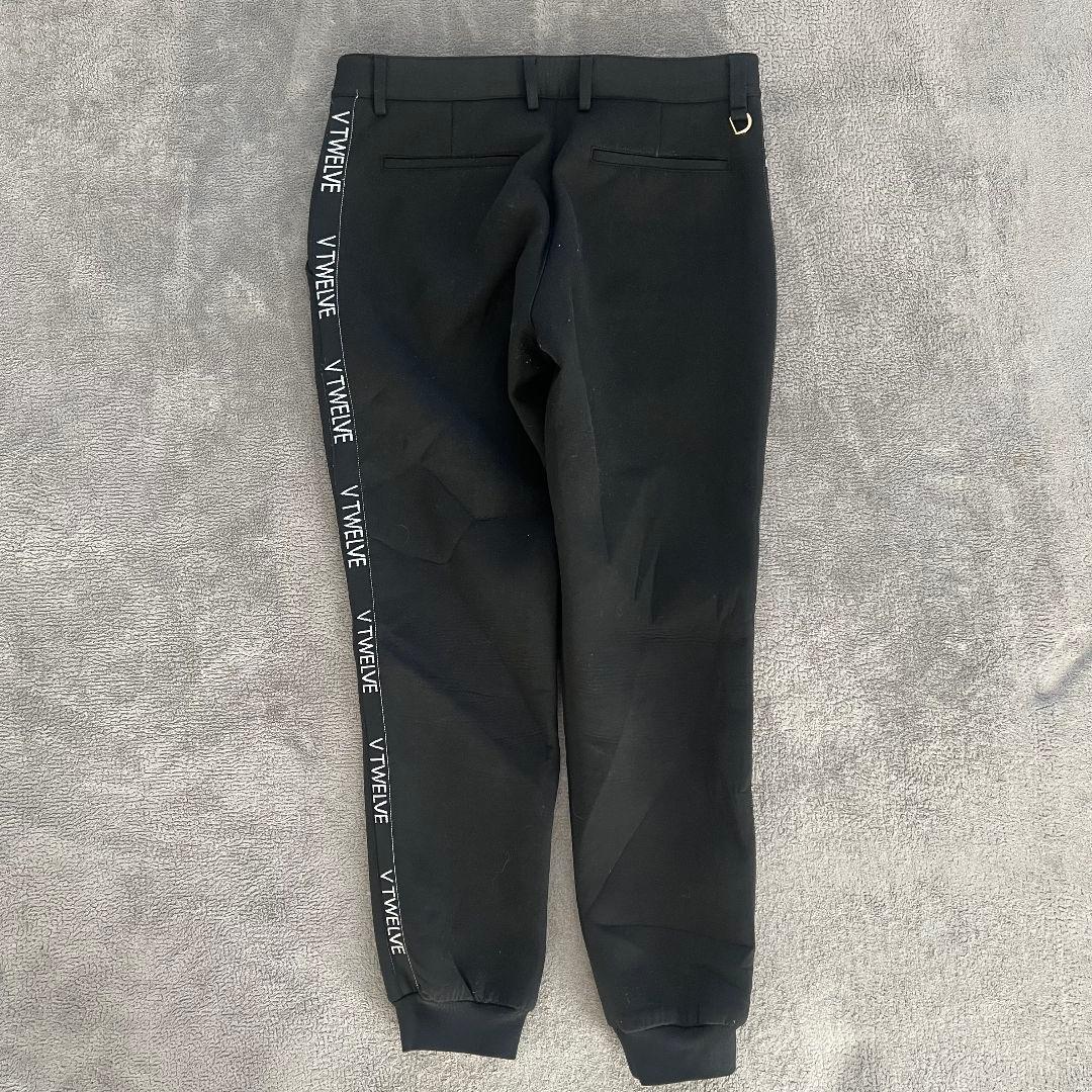 V12 ヴィトゥエルブ ダンボールニット　サイドロゴ　イージーパンツ　メンズ　黒