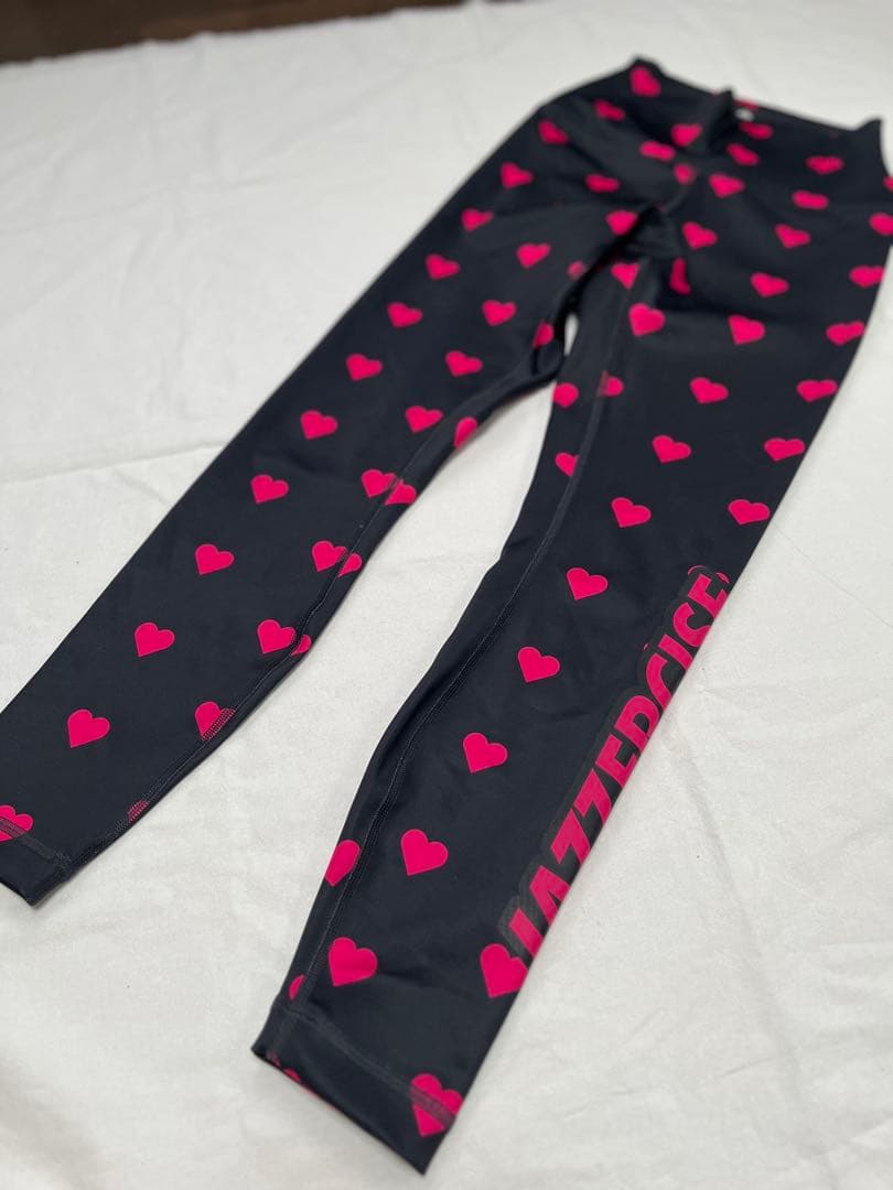 3,4回着用　ジャザサイズ　レギンス　セット　黒　ハート