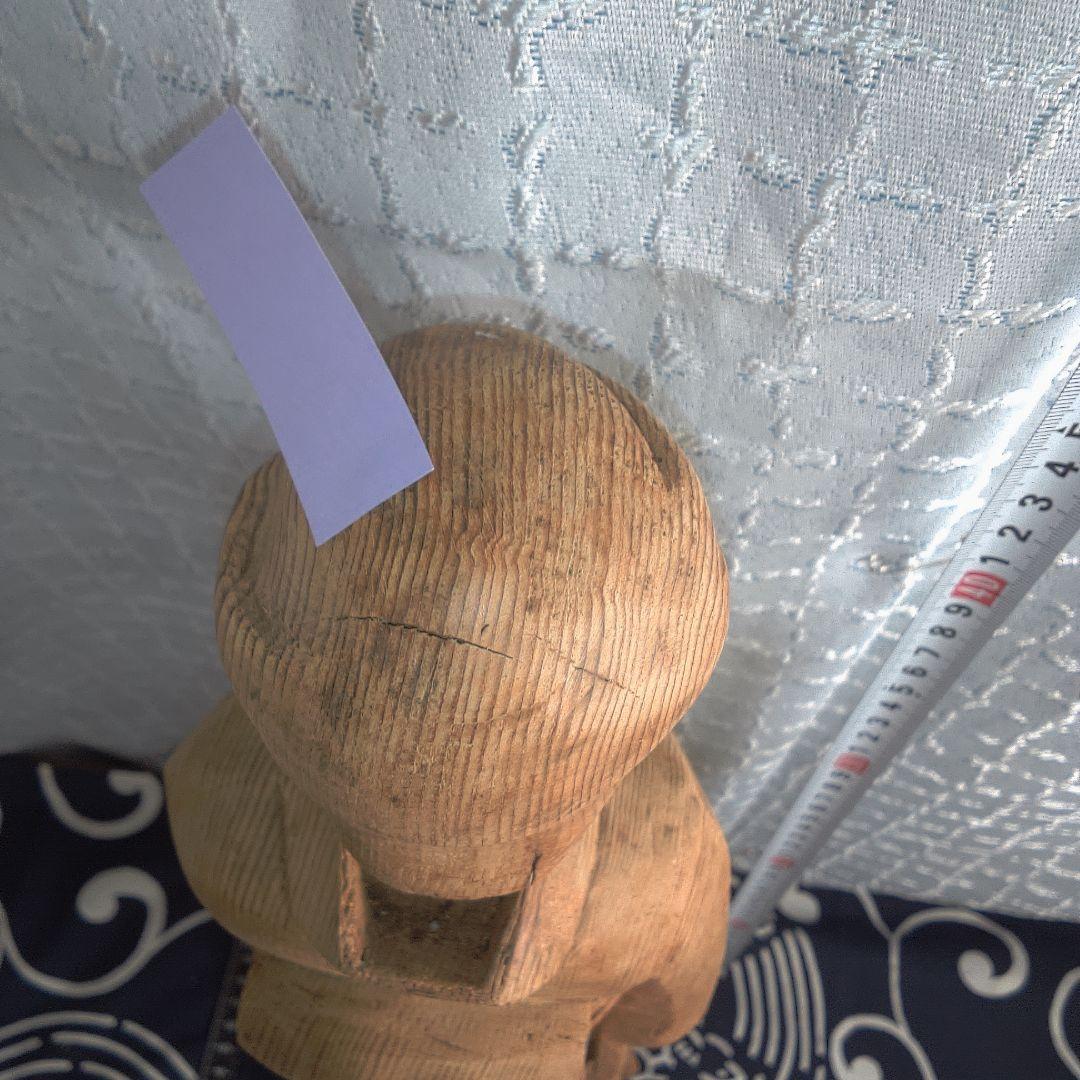 骨董２ 木製 日本人形 着物 約40cm