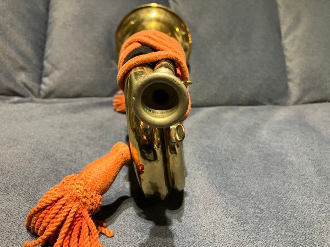 旧日本軍 信号ラッパ（軍用ビューグル）実物｜房紐付き｜音出し確認済み