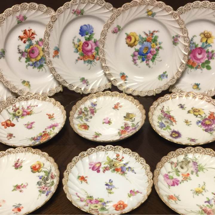 アンティーク ドレスデン カップ&ソーサー&プレート