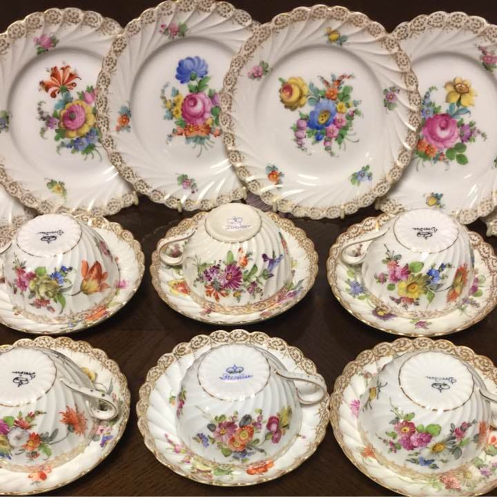 アンティーク ドレスデン カップ&ソーサー&プレート