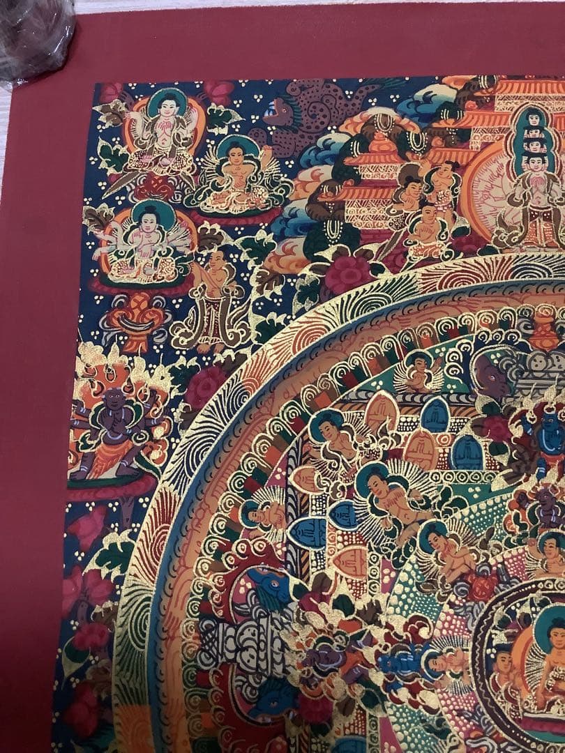 《 チベット密教　新品　1点物 》 手描き　曼荼羅　仏陀　釈迦　仏画　仏教　d4