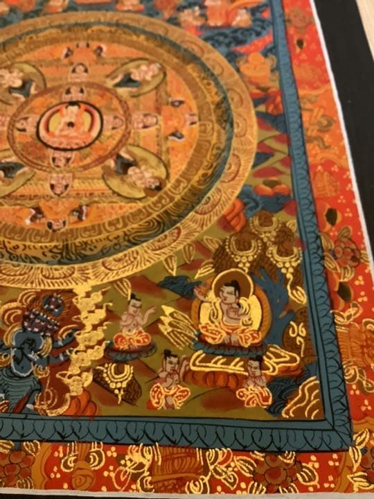 《 チベット密教　新品 》 タンカ　マンダラ　手描き　ブッダ　釈迦　y12