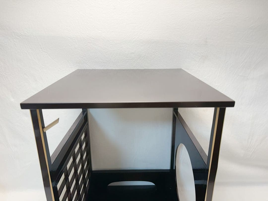 未使用 茶道具 木製溜塗 吉野棚 圓能斎好写 組み立式 元箱