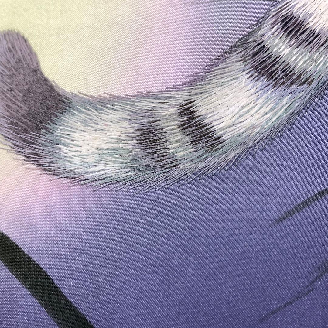 掛軸 荒木秀峰 猛虎 刺繍 共箱 太巻 干支 寅 月 夜 B-7