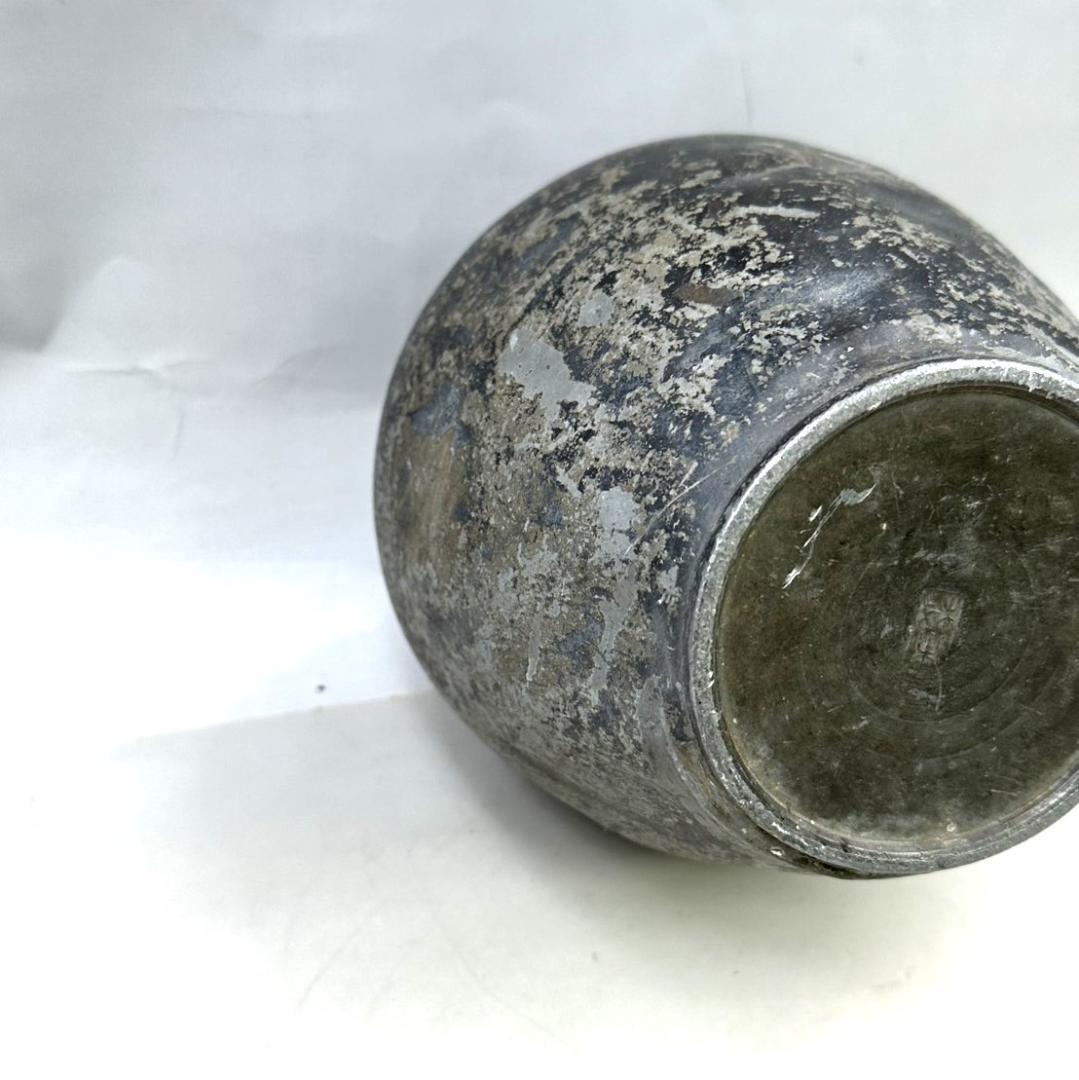 時代物 木村銘 煎茶道具 古錫 茶壷 茶心壷 約1540g 約20㎝ 骨董古玩