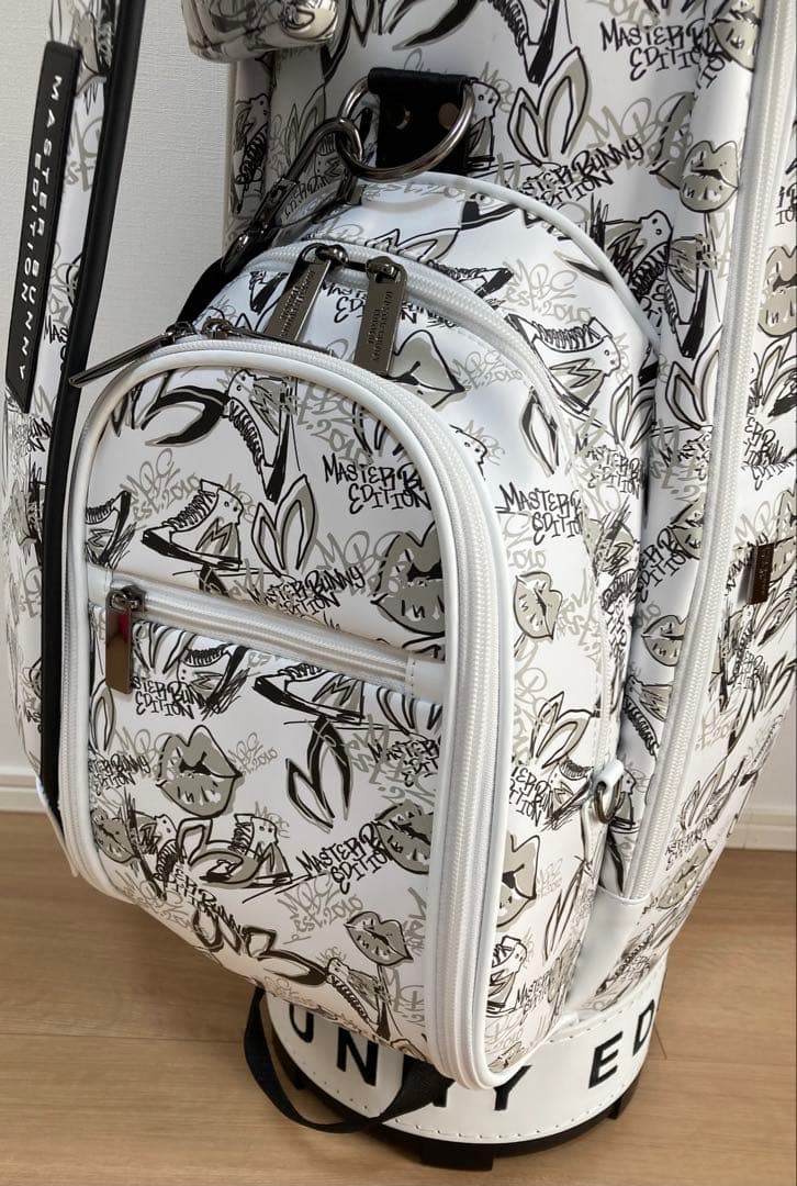 新品 パーリーゲイツ マスターバニー総柄プリント キャディバッグ 46インチ対応