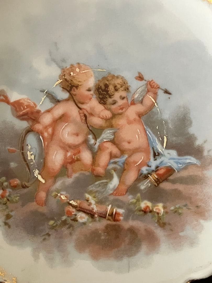 フランスアンティーク　リモージュ　金彩　天使のプレート B