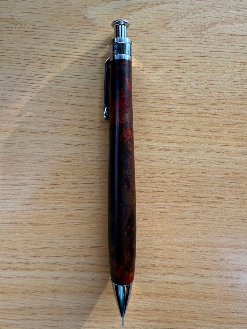 工房楔 ペンシル楔 紫檀の瘤杢 木軸シャープペン