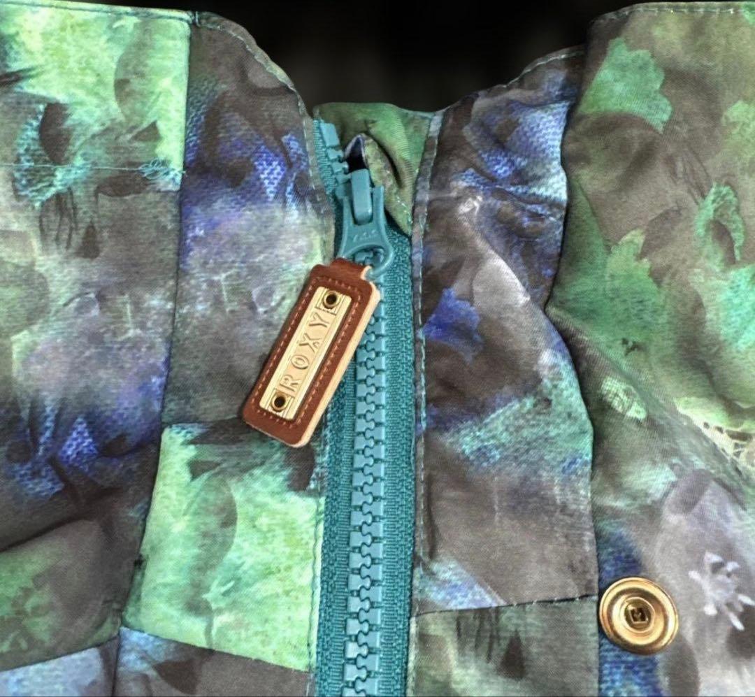 ROXY スノーボードウェア グリーン サイズL レディース スノーウェア 花柄