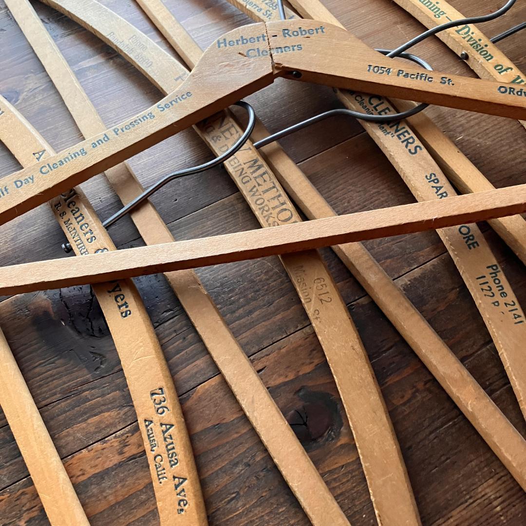 USA広告入ハンガー5本★vintage／アメリカ