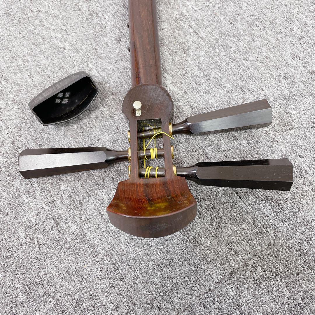 専用　津軽三味線 太棹 紅木 犬皮 綾杉彫り 段違い溝 東さわり 和楽器 三味線