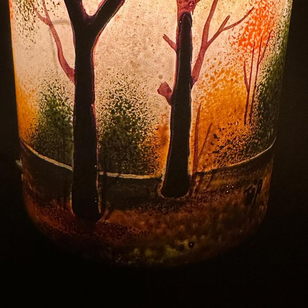 ドームナンシー 筒型　卓上証明　高さ15.5cm 被せガラス　アンテルカレール