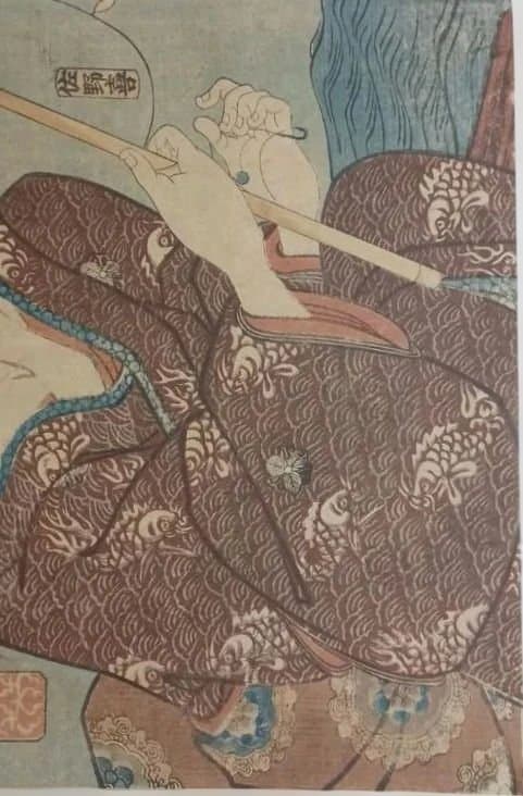 浮世絵版画山海愛度圖會たんと釣りたい尾張焼物歌川国芳画、嘉永5年出版、おまけ付き