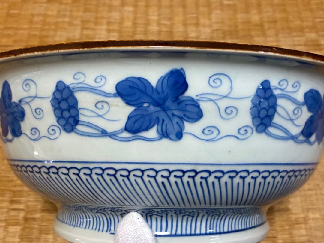 古伊万里 染付 青磁 深鉢 大鉢 在印 江戸期