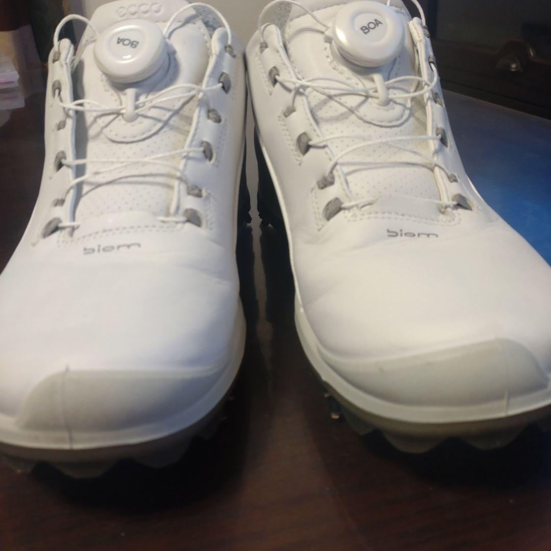 【美品】ECCO　エコー　ゴルフシューズ　BOA　25.5〜26cm　ホワイト