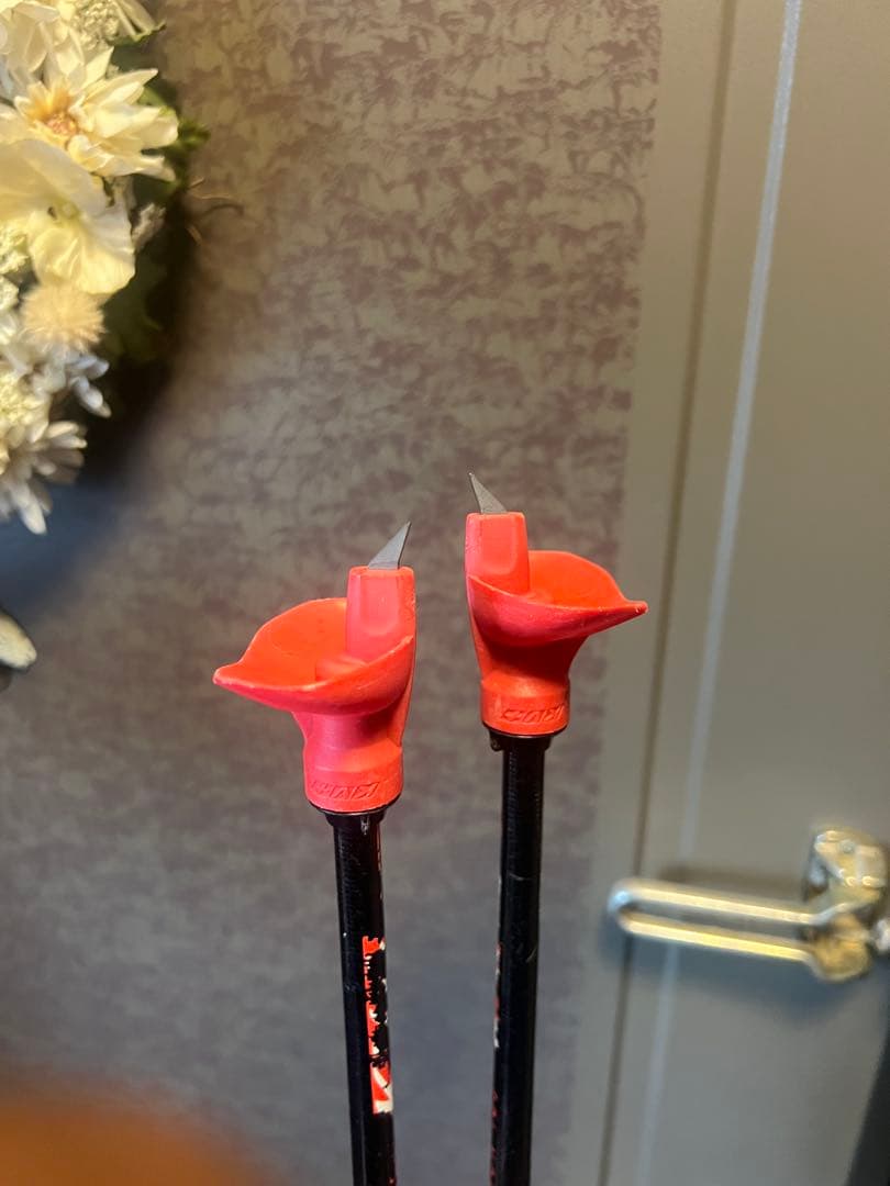 スキー用ストック 青と黒