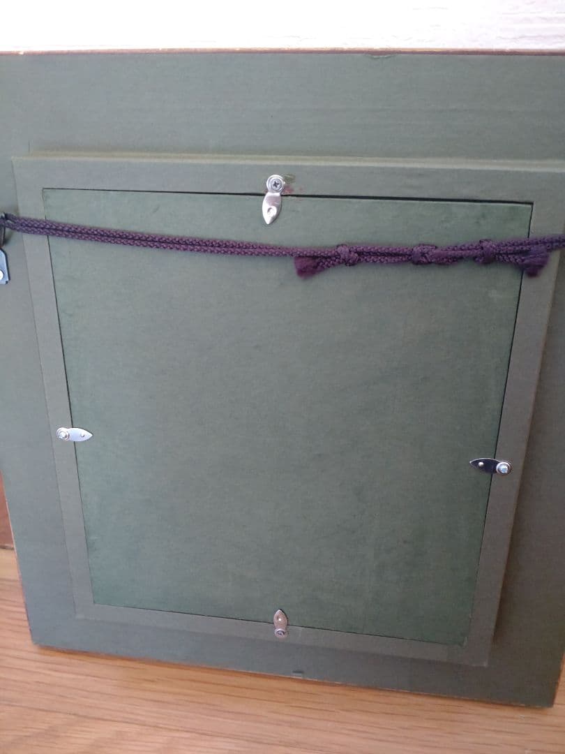 真作　石野守一　無題　板に油彩